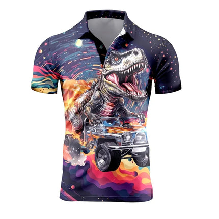 Men's Retro Short Sleeve Polo Shirts 3D Full Print Flower T-Shirts for Men Summer Casual Oversized Tee Shirt Tops Blusa Masculina