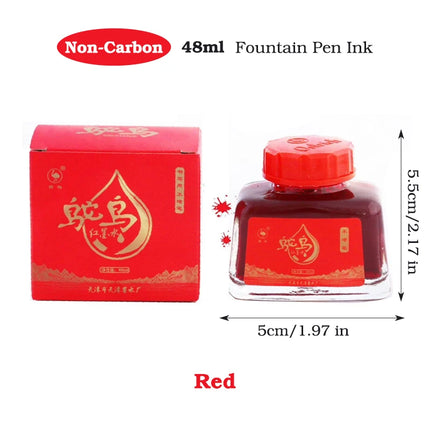 4 Colors Non-Carbon 48ml Bottle Fountain Pen Ink,Black, Blue, Red,Dark Blue,Non-Erasable, Office And School Supplies
