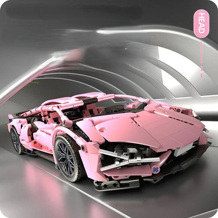 1299 PCS Tech 1:14 Pink Racing Sports car building blocks Assemble brick car toys for girls birthday presents Christmas presents