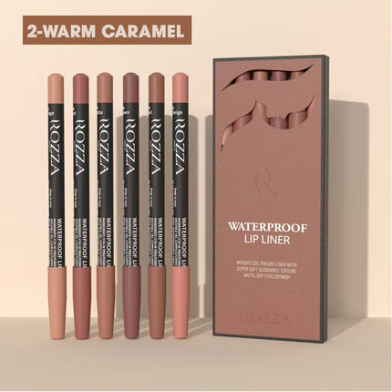 Rozza Waterproof Lip Liner Pencil Set, Weightless Precise Liner with Super Soft Blendable Texture Matte Soft
