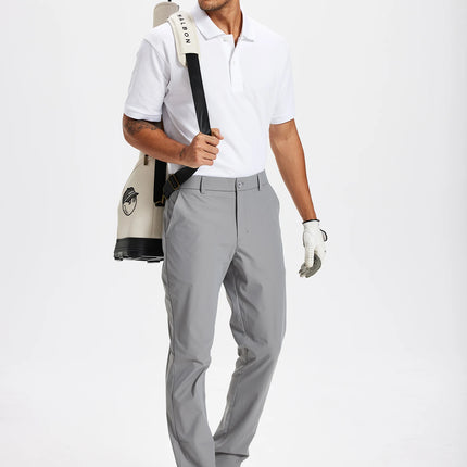 Men's Golf Pants 30"/32"/34" Stretch Work Dress Pants Slim Straight Lightweight Quality Business Trousers Casual Suit Pants
