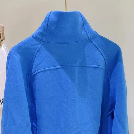 Fashionable Solid Color High-end Zipper Sweatshirt for Women Autumn Winter New Loose Lazy Style Casual Pullover Versatile Top