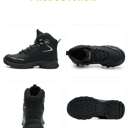 Construction Safety Shoes Men Waterproof Work Boots Anti-smash Steel Toe Shoes Puncture-Proof Indestructible Shoes Safety Shoes