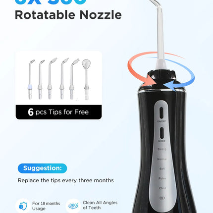 Oral Irrigator Fairywill Water Flosser 5 Modes Portable Dental Water Jet 350ML Water Tank Teeth Cleaner USB Charge Waterproof