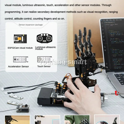 Open Source Code AI Bionic Robot Hand Support Somatosensory Glove 6 Dof Robotic Fingers for Arduino Programming Robot DIY Kit