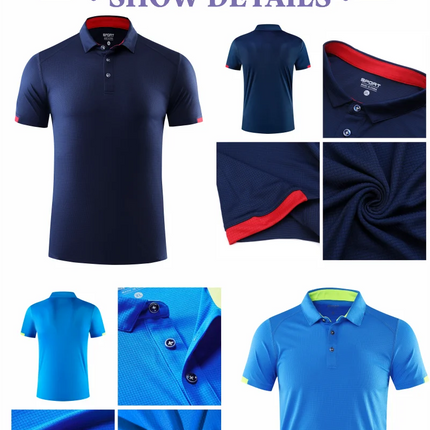 Quick-drying Short-sleeved POLO Shirt For Outdoor Sports and Fitness Breathable and Cool Mesh Lapel Top