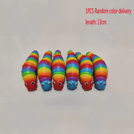 3D Slug Fidget Toy Colorful Slug Snail Toy Articulated Flexible All Ages Relief Anti-Anxiety Sensory Toys for Children