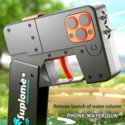 Mobile phone folding water gun continuous firing dual head spray water gun launcher model toy