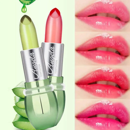 Aloe Vera Color-Changing Jelly Lipstick Long-lasting Non-transferable Moisturizing Lip Care Balm Lipstick Cosmetic Lip Gloss