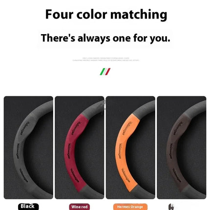 For Volkswagen Passat Golf 5 GTI Beetle Tiguan Touareg Polo T-ROC T-Cross Magotan Jetta Car Suede Anti-Slip Steering Wheel Cover