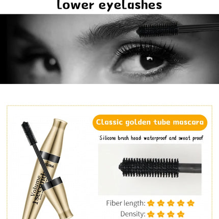 3D Waterproof Curling Mascara Liquid Fiber Black Eyelashes Brush Long Lasting Natural Eye Makeup Extension Fixed shape