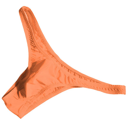Men’s Ice Silk High Stretch Thong Panties Lingerie Sexy Crotch Bulge Pouch G-string Underpants Solid Color Comfortable Briefs