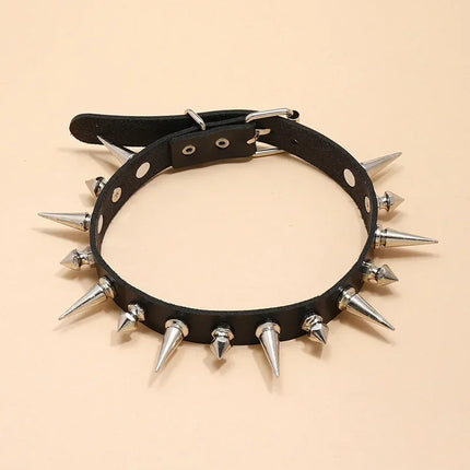 Woman Black Punk Choker Collar Necklace Sexy PU Leather Heart Lock Key Spike Chocker Gothic Cosplay Accessories Party Jewelry