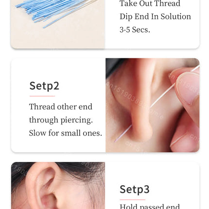 60Pcs Ear Hole Cleaner Tool Ear Piercing Cleaning Effective Disposable Ears Studs Anti-Blocking Ear Line Makeup Aftercare Tools