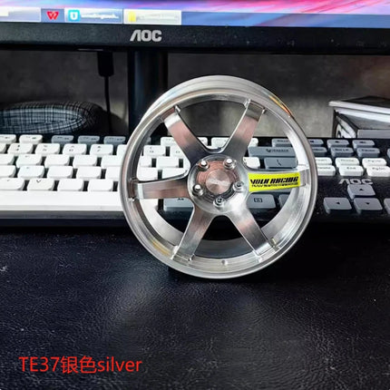 Wheel Model Car Ornaments RAYS Metal Wheel RID Aluminum Alloy Simulation Forging Wheel Modification Creative Desktop Toy