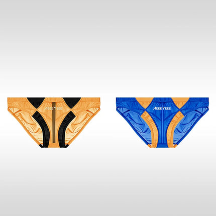 Ultra-thin Breathable Japanese-Style Transparent Sexy Men's Underwear Triangle Briefs With Smooth Ice Silk And Low Waistline