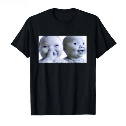 Funny AI Baby Holding Laugh Meme Viral Trend T-shirt for Women T Shirts Short Sleeve Tops Streetwear Women's Tees Casual Clothes