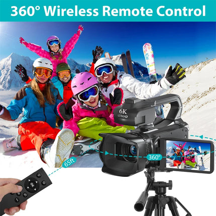 Full 4K Camcorder 64MP Youtuber Professional Digital Video Camera Streaming Auto Focus Photography Vlog Recorder 4" Touch Screen