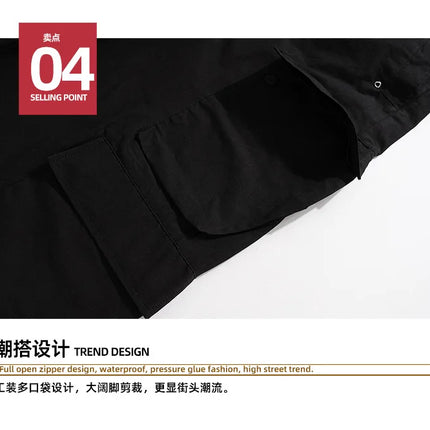 MIJKO Wide Leg Drawstring Black Cargo Pants Unisex Straight Baggy Casual Overalls Men's Streetwear Loose Oversized Trousers