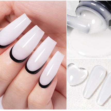 AWStorG 7.5ml Milky Jelly White Gel Nail Polish Translucent Semi Permanent Soak Off UV LED Gel Varnish Manicure Nail Art