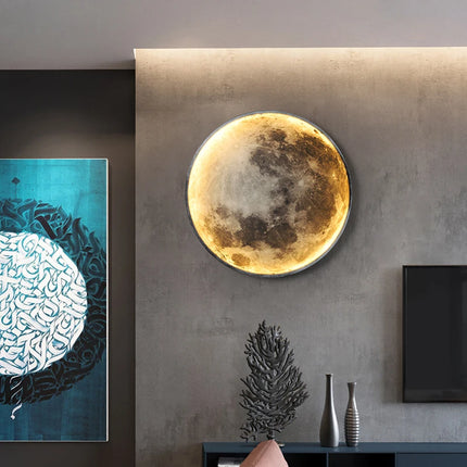24-80cm Nordic LED Moon Wall Lamp for Living room Bedroom Restaurant Corridor Decoration Wall Light Remote Dimming Fixture