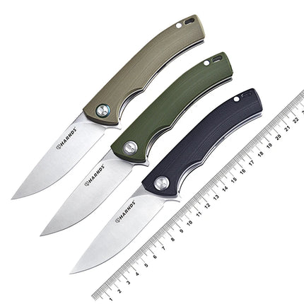 HARNDS Talisman CK9168 Pocket Knife with Ball Bearing Pivot System Folding Knife with 14C28N Steel G10 Handle Pocket clip