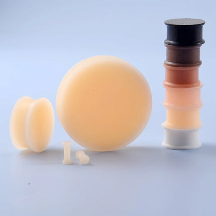 Pair Flesh Silicone Double Flare Plugs Large Gauge Ear plugs Ear Gauges Supersize Ear Expander Piercings  3mm-50mm