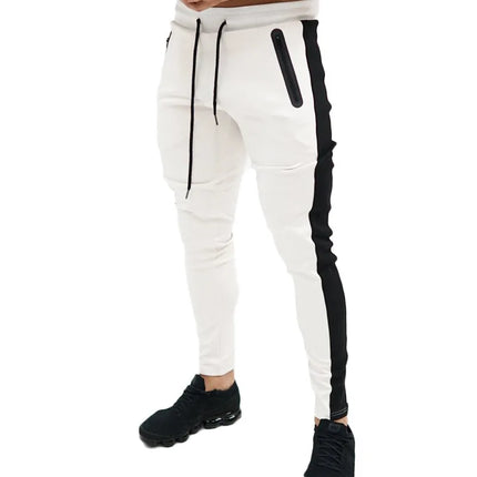 2025 New Men Bodybuilding Pant Autumn Spring Sweatpants Casual Solid Slim Harajuku Style Trousers Drawstring Full Length Pants