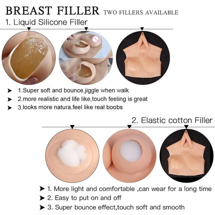 U-Charmmore H Cup Silicone Breast Forms Breastplate Fake Boobs For Crossdresser Drag Queen Cosplayer Transgender