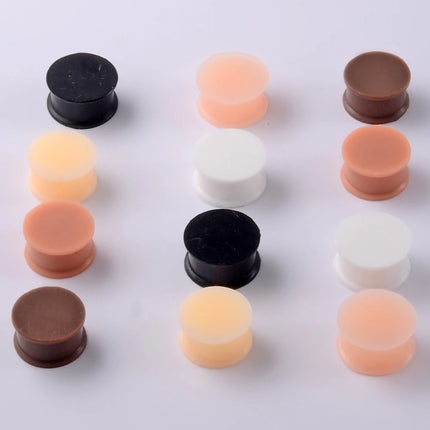 Pair Flesh Silicone Double Flare Plugs Large Gauge Ear plugs Ear Gauges Supersize Ear Expander Piercings  3mm-50mm
