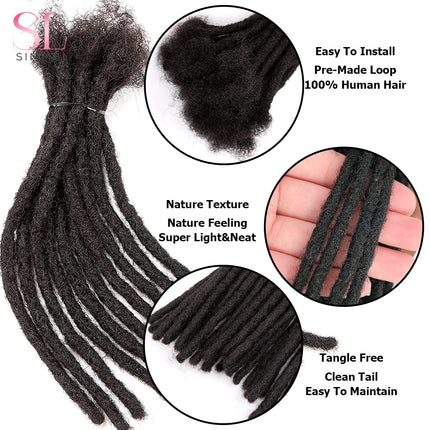 Dreadlock Extensions Human Hair For Men/Women Crochet Braids Organic hair Dread Loc Extensions 0.4 0.6cm Faux Locks Crochet Hair