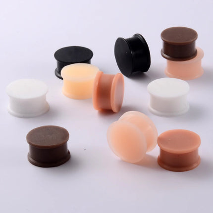 Pair Flesh Silicone Double Flare Plugs Large Gauge Ear plugs Ear Gauges Supersize Ear Expander Piercings  3mm-50mm