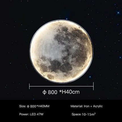 24-80cm Nordic LED Moon Wall Lamp for Living room Bedroom Restaurant Corridor Decoration Wall Light Remote Dimming Fixture