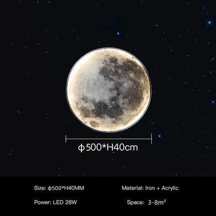 24-80cm Nordic LED Moon Wall Lamp for Living room Bedroom Restaurant Corridor Decoration Wall Light Remote Dimming Fixture