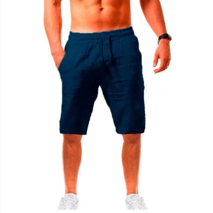 Men's Cotton Linen Pants Summer Solid Color Breathable Linen Trousers Male Casual Elastic Waist Fitness Pants Hip-Hop Streetwear
