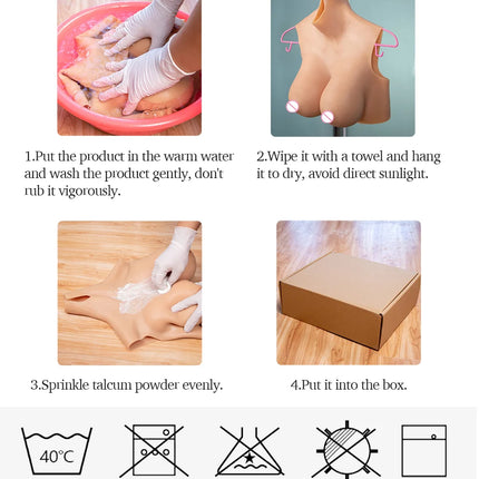 U-Charmmore H Cup Silicone Breast Forms Breastplate Fake Boobs For Crossdresser Drag Queen Cosplayer Transgender