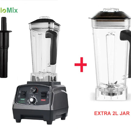 BioloMix 3HP 2200W Heavy Duty Grade Timer Blender Mixer Juicer Fruit Food Processor Ice Smoothies BPA Free 2L Jar