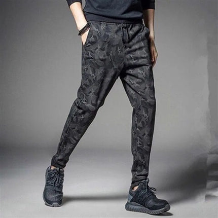 New Winter Men's Sweatpants Korean Fashion Thick Warm Wide Leg Straight Loose Track Pants Male Casual Thermal Velvet Trousers
