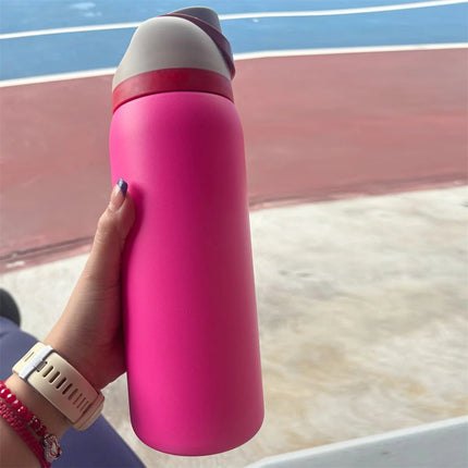 New Iced Bottle Water Bottle Stainless Steel Thermos Cup Cold Straw Iced Coffee Mug Sports Kidsren's Water Cup 24Oz