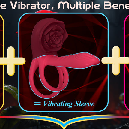 Powerful Rose Vibrating Cock Ring Vibrator Penis Sleeve Sucking Stimulator G-spot Erection Ring Clitoral Couples Adult Sex Toys