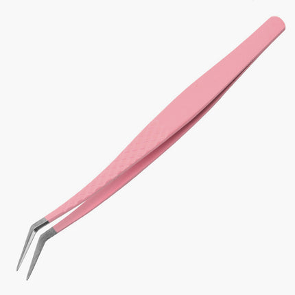 1pc/2/4/6pcs Tweezers for Eyelash Extension Pink Stainless Steel High Precision Lash Tweezers for Volume Fans Makeup Tools