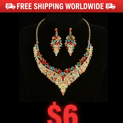 rhinestone jewelry set / parure strass