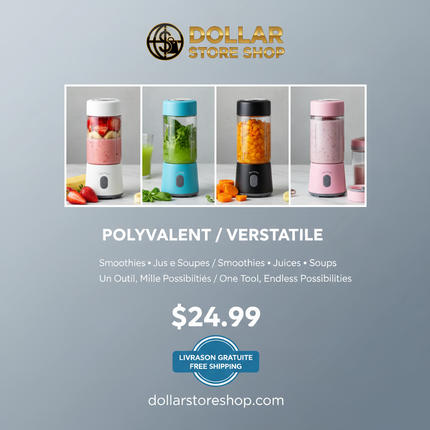 !!!VIRAL!!! Portable Rechargeable Blender USB Juicer 6-Blade 304 Stainless Steel / Mélangeur Portable Rechargeable USB Mixeur 6 Lames Acier Inoxydable 304