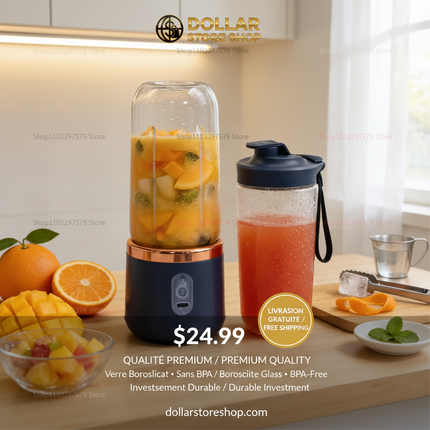 !!!VIRAL!!! Portable Rechargeable Blender USB Juicer 6-Blade 304 Stainless Steel / Mélangeur Portable Rechargeable USB Mixeur 6 Lames Acier Inoxydable 304
