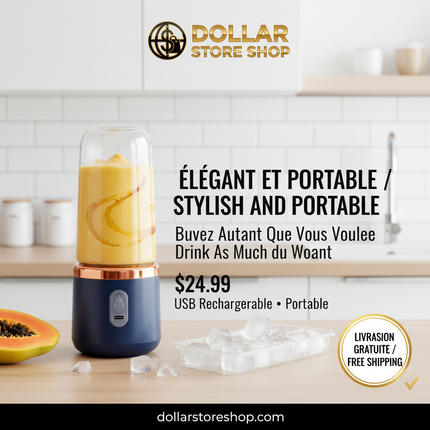 !!!VIRAL!!! Portable Rechargeable Blender USB Juicer 6-Blade 304 Stainless Steel / Mélangeur Portable Rechargeable USB Mixeur 6 Lames Acier Inoxydable 304