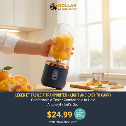 !!!VIRAL!!! Portable Rechargeable Blender USB Juicer 6-Blade 304 Stainless Steel / Mélangeur Portable Rechargeable USB Mixeur 6 Lames Acier Inoxydable 304