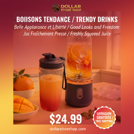 !!!VIRAL!!! Portable Rechargeable Blender USB Juicer 6-Blade 304 Stainless Steel / Mélangeur Portable Rechargeable USB Mixeur 6 Lames Acier Inoxydable 304