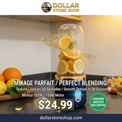 !!!VIRAL!!! Portable Rechargeable Blender USB Juicer 6-Blade 304 Stainless Steel / Mélangeur Portable Rechargeable USB Mixeur 6 Lames Acier Inoxydable 304