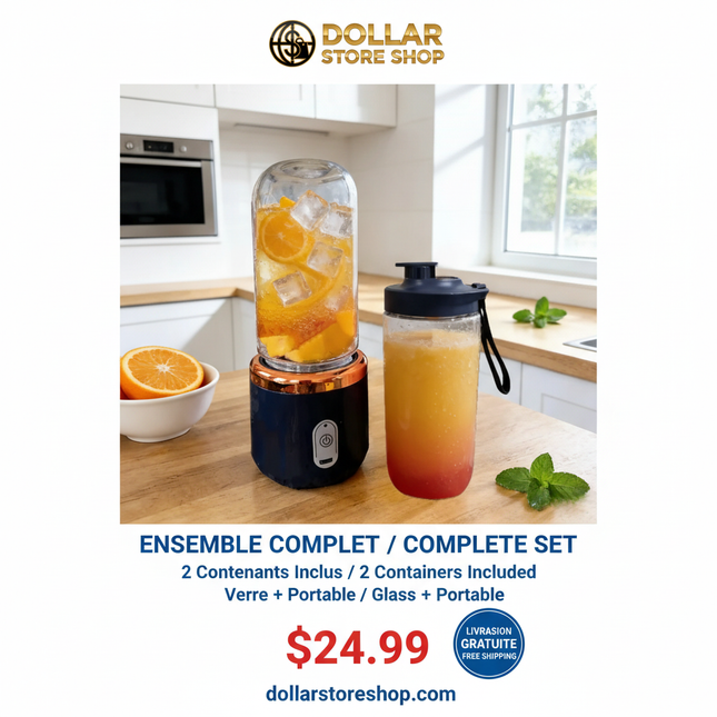 !!!VIRAL!!! Portable Rechargeable Blender USB Juicer 6-Blade 304 Stainless Steel / Mélangeur Portable Rechargeable USB Mixeur 6 Lames Acier Inoxydable 304
