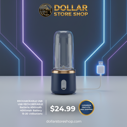 !!!VIRAL!!! Portable Rechargeable Blender USB Juicer 6-Blade 304 Stainless Steel / Mélangeur Portable Rechargeable USB Mixeur 6 Lames Acier Inoxydable 304